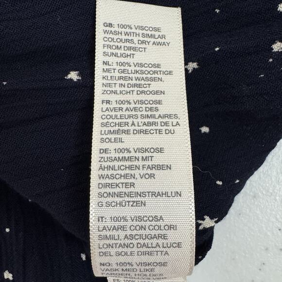 Fat Face Calla Lunar Sky Dress Women's US Size 8 Navy Blue Star Print Tie Belted - Picture 14 of 15